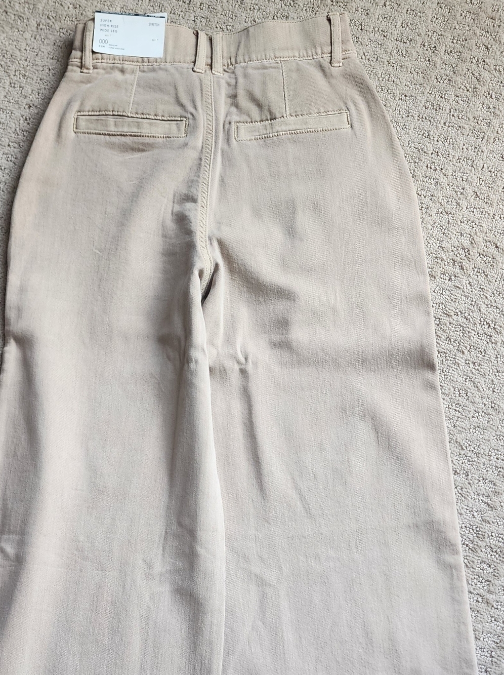 High-Waist Wide Leg Pants in Light Beige
